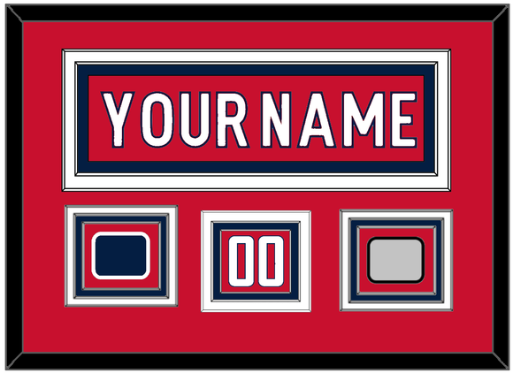 Washington Nameplate & Number (Shoulder) With Stanley Cup Champions & Jersey Logo Patches - Home Red - Triple Mat 2