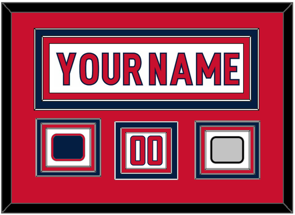 Washington Nameplate & Number (Shoulder) With Stanley Cup Champions & Jersey Logo Patches - Road White - Triple Mat 2