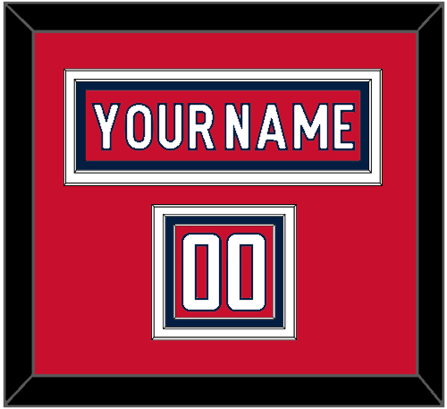Washington Nameplate & Number (Shoulder) - Home Red - Triple Mat 1