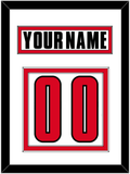 Canada Men's Hockey Nameplate & Number (Back) - 2002 Olympics Home White - Double Mat 1