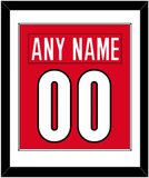 Canada Men's Hockey Nameplate & Number (Back) Combined - 2006 Olympics Road Red - Single Mat 1
