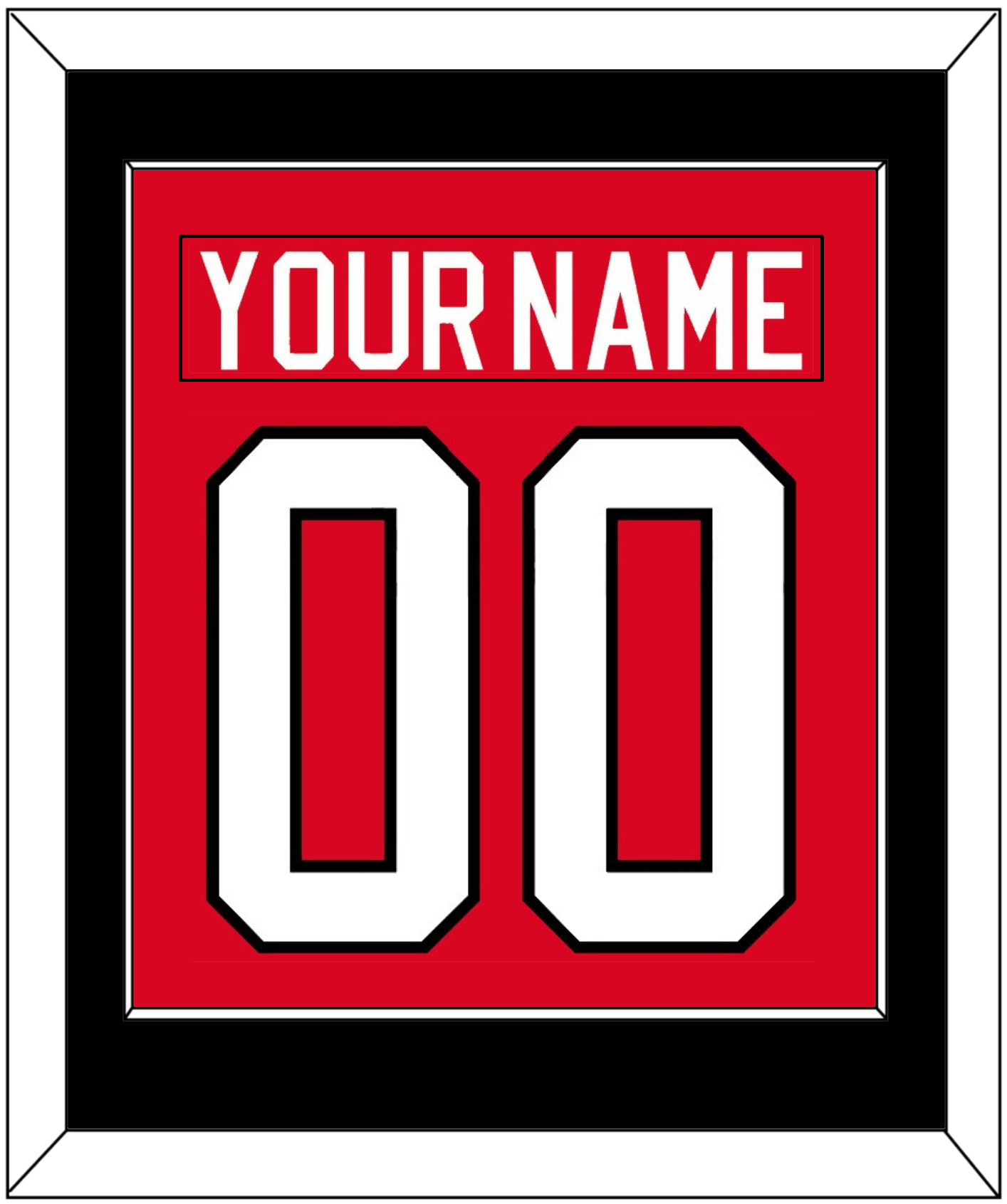 Canada Men's Hockey Nameplate & Number (Back) Combined - 2010 Olympics Road Red - Essential Tier 2