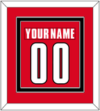 Canada Men's Hockey Nameplate & Number (Back) Combined - 2002 Olympics Road Red - Double Mat 2