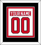 Canada Men's Hockey Nameplate & Number (Back) Combined - 2010 Olympics Home White - Double Mat 4