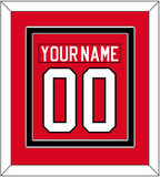 Canada Men's Hockey Nameplate & Number (Back) Combined - 2010 Olympics Road Red - Double Mat 2