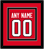 Canada Men's Hockey Nameplate & Number (Back) Combined - 2014 Olympics Road Red - Double Mat 2