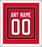 Canada Men's Hockey Nameplate & Number (Back) Combined - 2014 Olympics Road Red - Double Mat 2