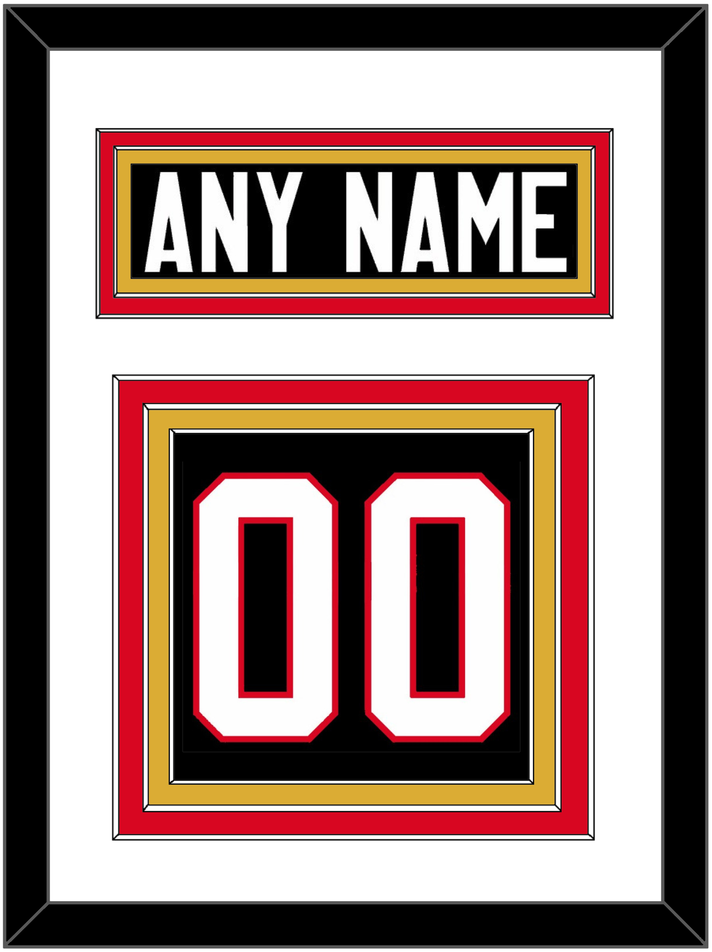 Canada Men's Hockey Nameplate & Number (Back) - 2014 Olympics Alternate Black - Premier Tier 2