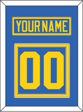 Sweden Men's Hockey Nameplate & Number (Back) - 2006 Olympics Road Blue - Double Mat 2