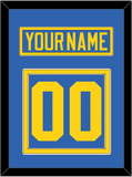 Sweden Men's Hockey Nameplate & Number (Back) - 2006 Olympics Road Blue - Double Mat 2