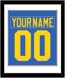 Sweden Men's Hockey Nameplate & Number (Back) Combined - 2006 Olympics Road Blue - Single Mat 1