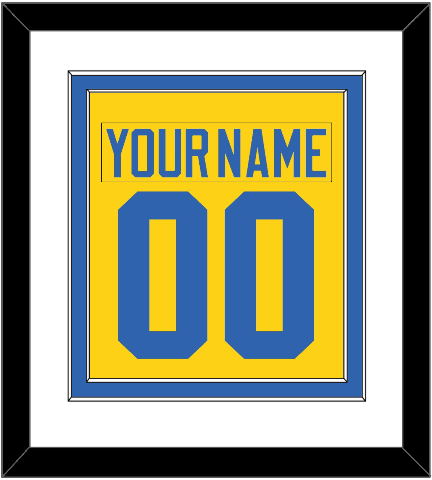 Sweden Men's Hockey Nameplate & Number (Back) Combined - 2006 Olympics Home Gold - Signature Tier 1