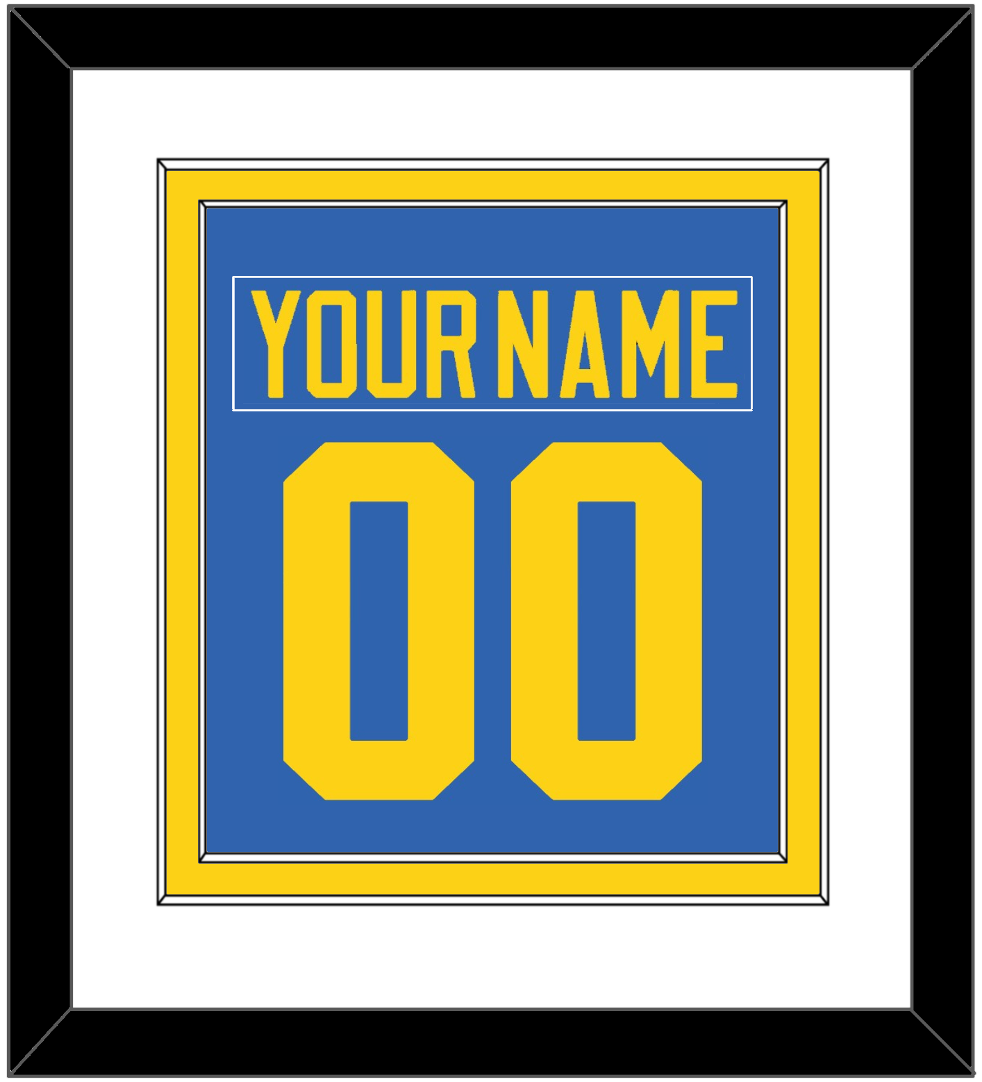 Sweden Men's Hockey Nameplate & Number (Back) Combined - 2006 Olympics Road Blue - Signature Tier 1
