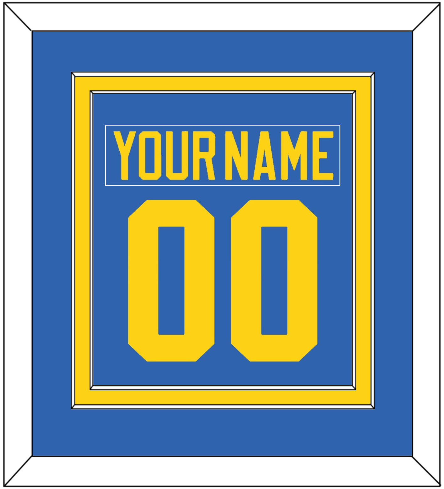 Sweden Men's Hockey Nameplate & Number (Back) Combined - 2006 Olympics Road Blue - Signature Tier 2