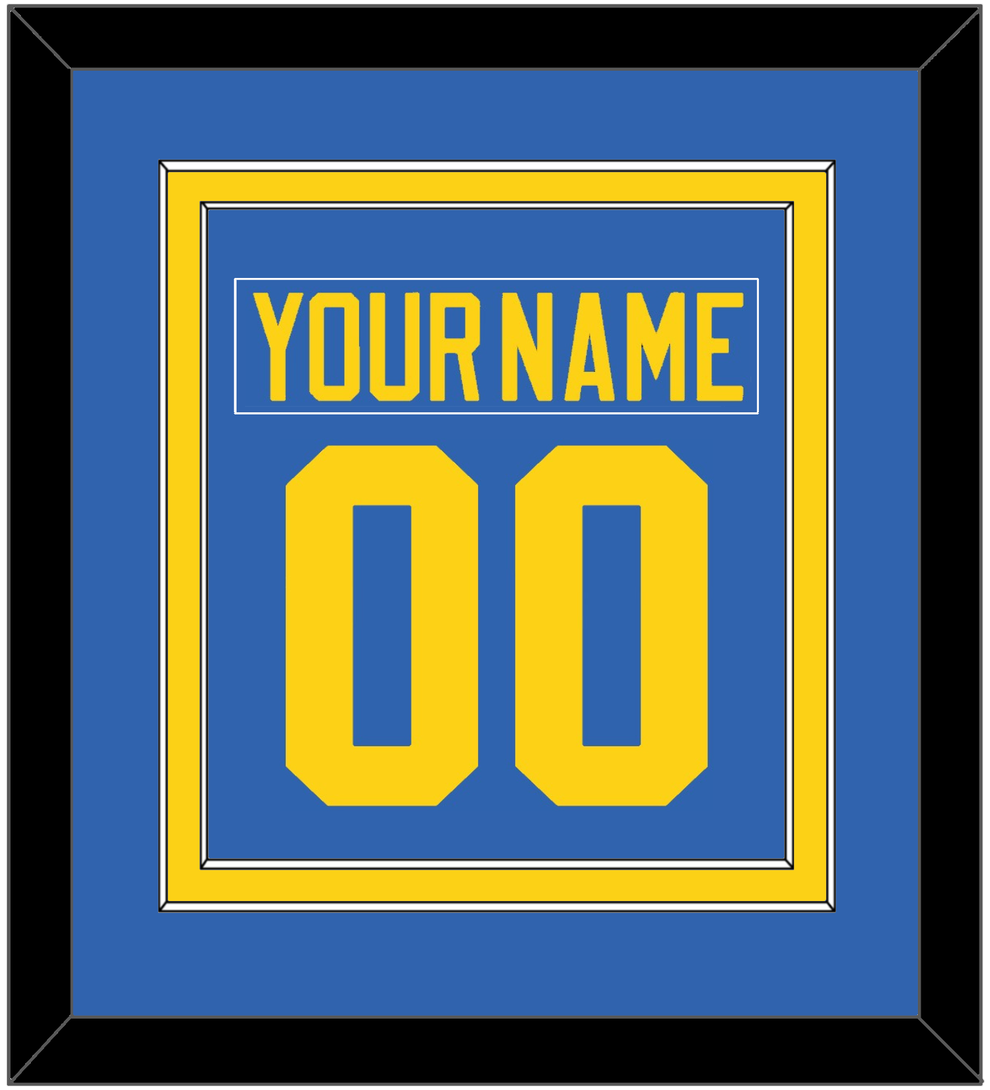 Sweden Men's Hockey Nameplate & Number (Back) Combined - 2006 Olympics Road Blue - Signature Tier 2