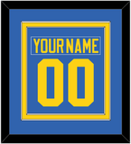 Sweden Men's Hockey Nameplate & Number (Back) Combined - 2006 Olympics Road Blue - Double Mat 2