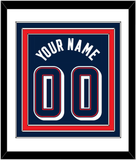 United States Men's Basketball Name & Number (Back) Combined - 2024 Olympics Road Blue - Triple Mat 1