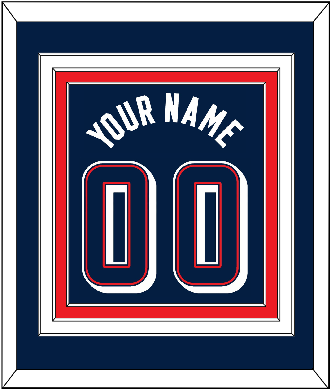United States Men's Basketball Name & Number (Back) Combined - 2024 Olympics Road Blue - Premier Tier 2