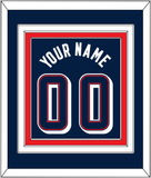United States Men's Basketball Name & Number (Back) Combined - 2024 Olympics Road Blue - Triple Mat 2