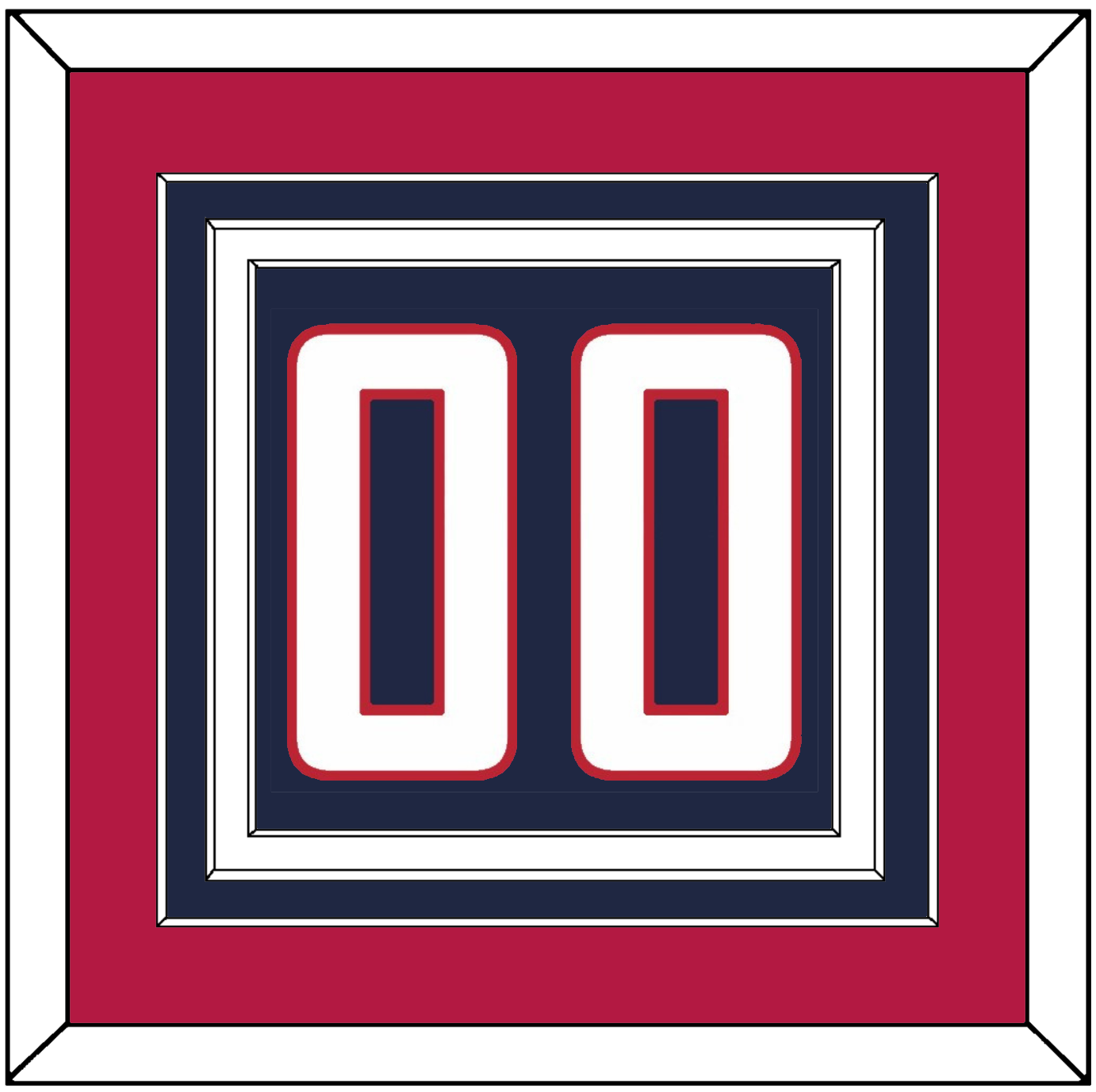 United States Men’s Hockey Number - 2010 Olympics Road Blue - Premier Tier 3