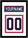 United States Men's Hockey Nameplate & Number (Back) - 2002 Olympics Home White - Double Mat 1