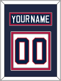 United States Men's Hockey Nameplate & Number (Back) - 2002 Olympics Home White - Double Mat 2