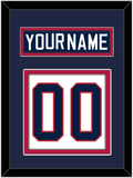 United States Men's Hockey Nameplate & Number (Back) - 2002 Olympics Home White - Double Mat 2