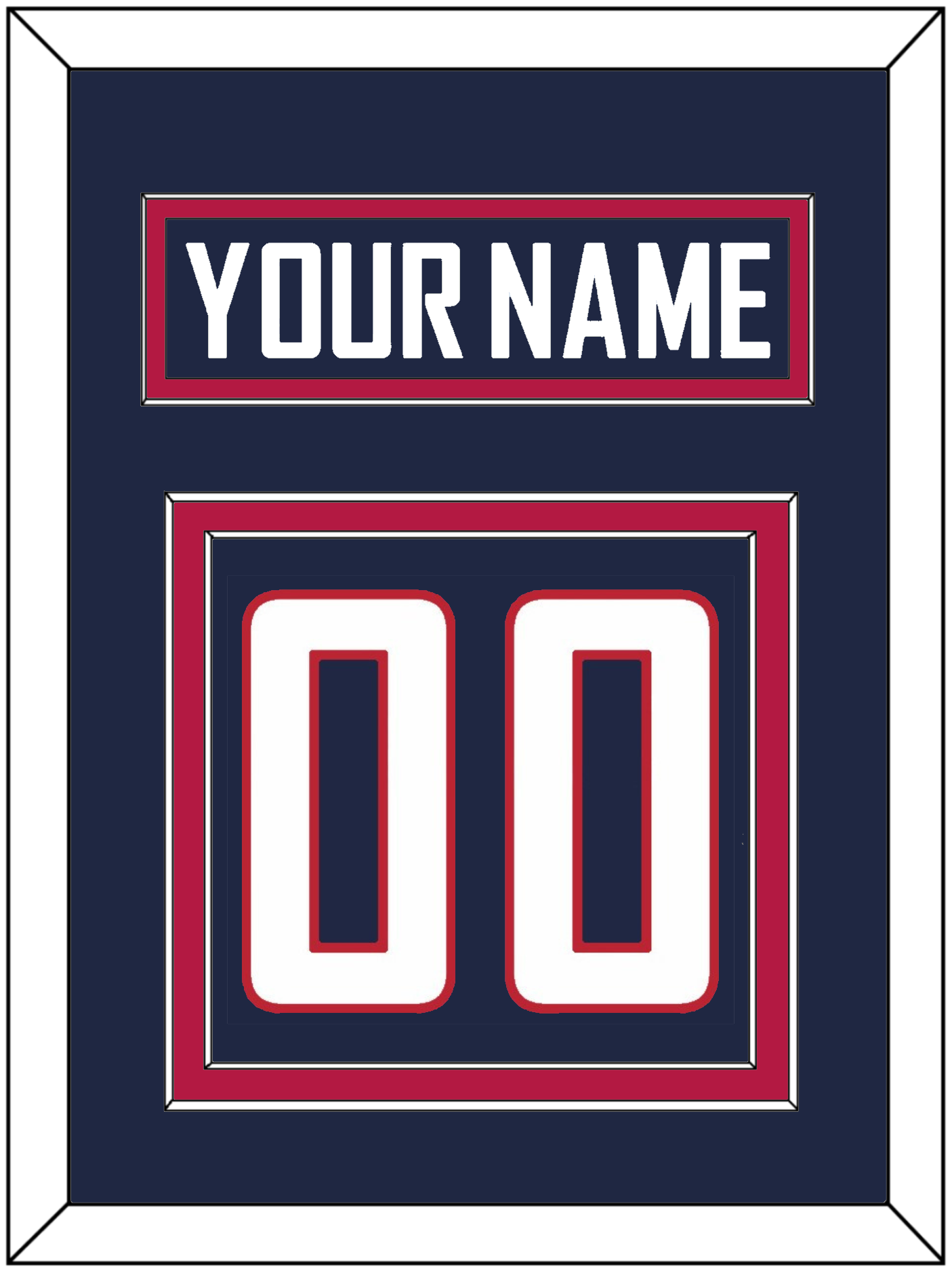 United States Men's Hockey Nameplate & Number (Back) - 2010 Olympics Road Blue - Signature Tier 2