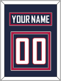 United States Men's Hockey Nameplate & Number (Back) - 2010 Olympics Road Blue - Double Mat 2