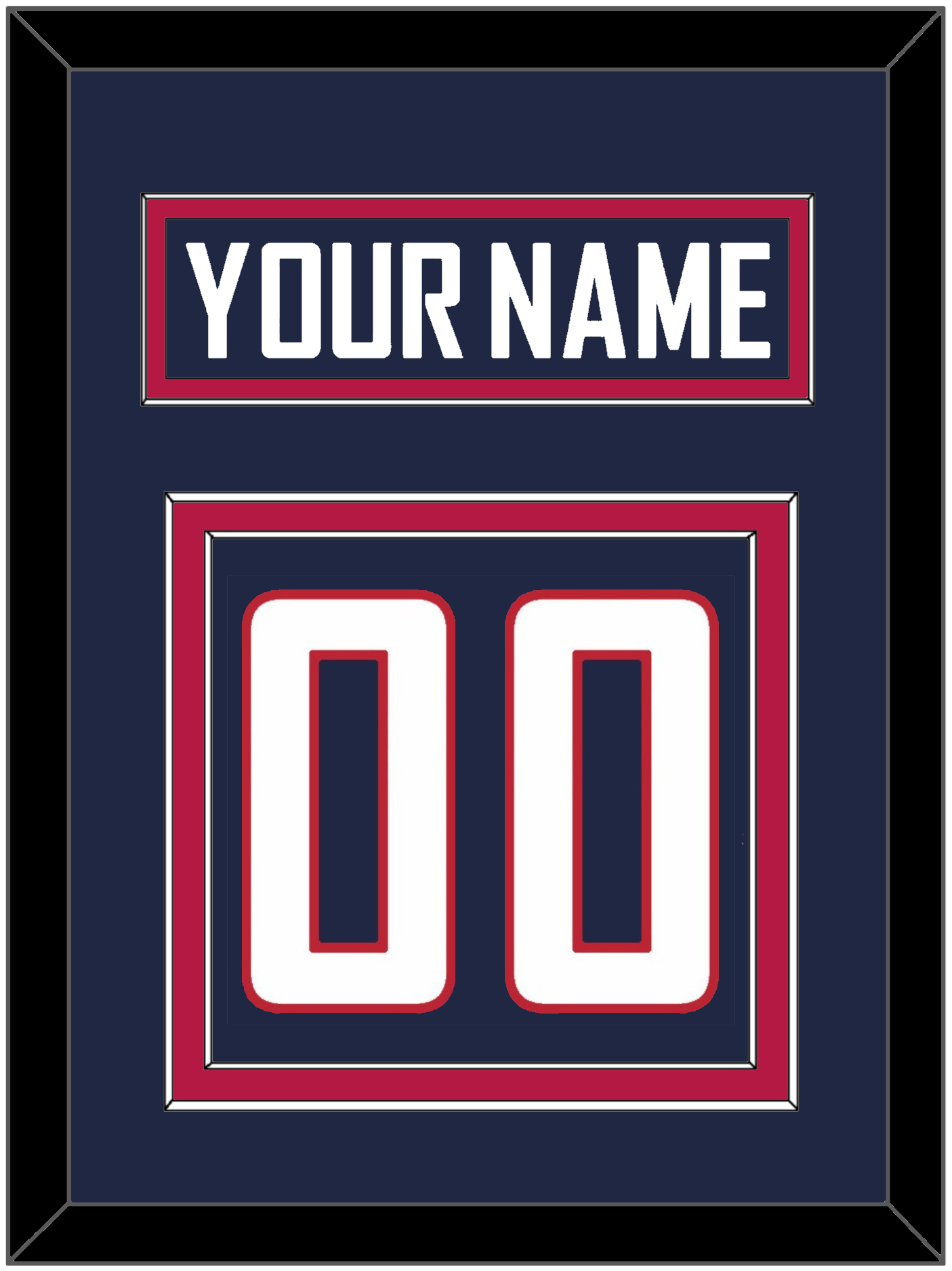 United States Men's Hockey Nameplate & Number (Back) - 2010 Olympics Road Blue - Signature Tier 2