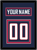 United States Men's Hockey Nameplate & Number (Back) - 2010 Olympics Road Blue - Double Mat 2