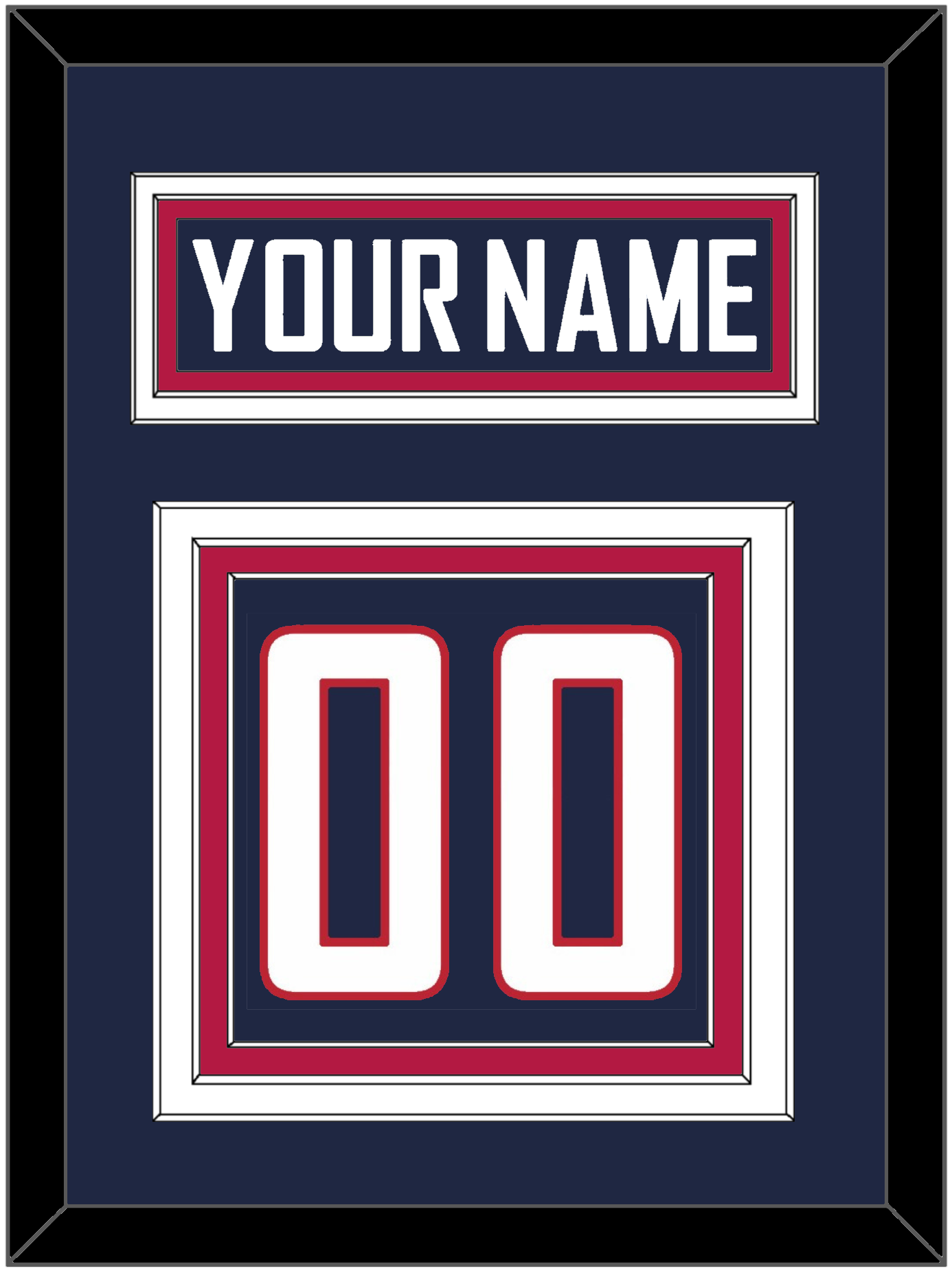 United States Men's Hockey Nameplate & Number (Back) - 2014 Olympics Road Blue - Premier Tier 2