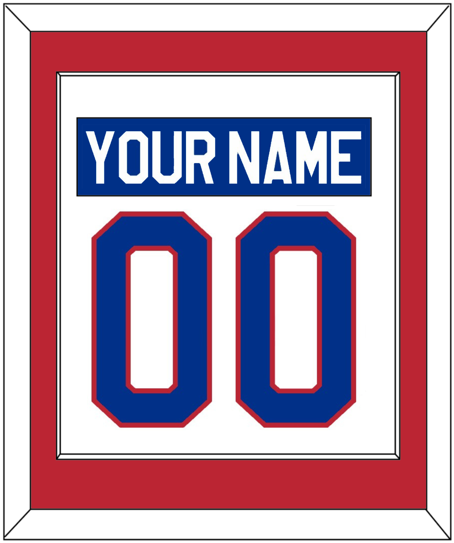 United States Men's Hockey Nameplate & Number (Back) Combined - 1980 Olympics Home White - Essential Tier 2