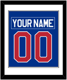 United States Men's Hockey Nameplate & Number (Back) Combined - 1980 Olympics Road Blue - Single Mat 1