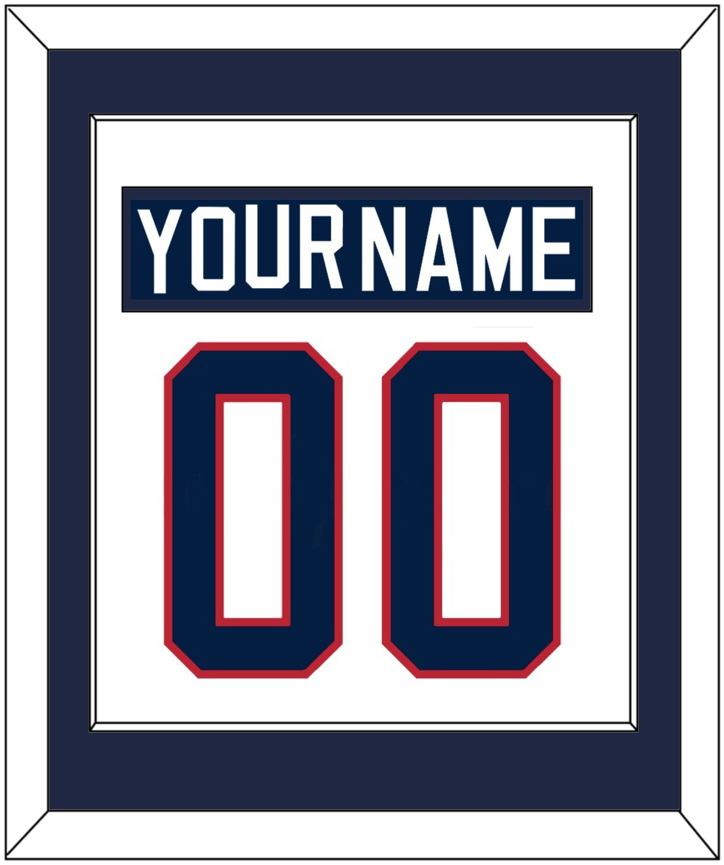 United States Men's Hockey Nameplate & Number (Back) Combined - 2002 Olympics Home White - Essential Tier 1