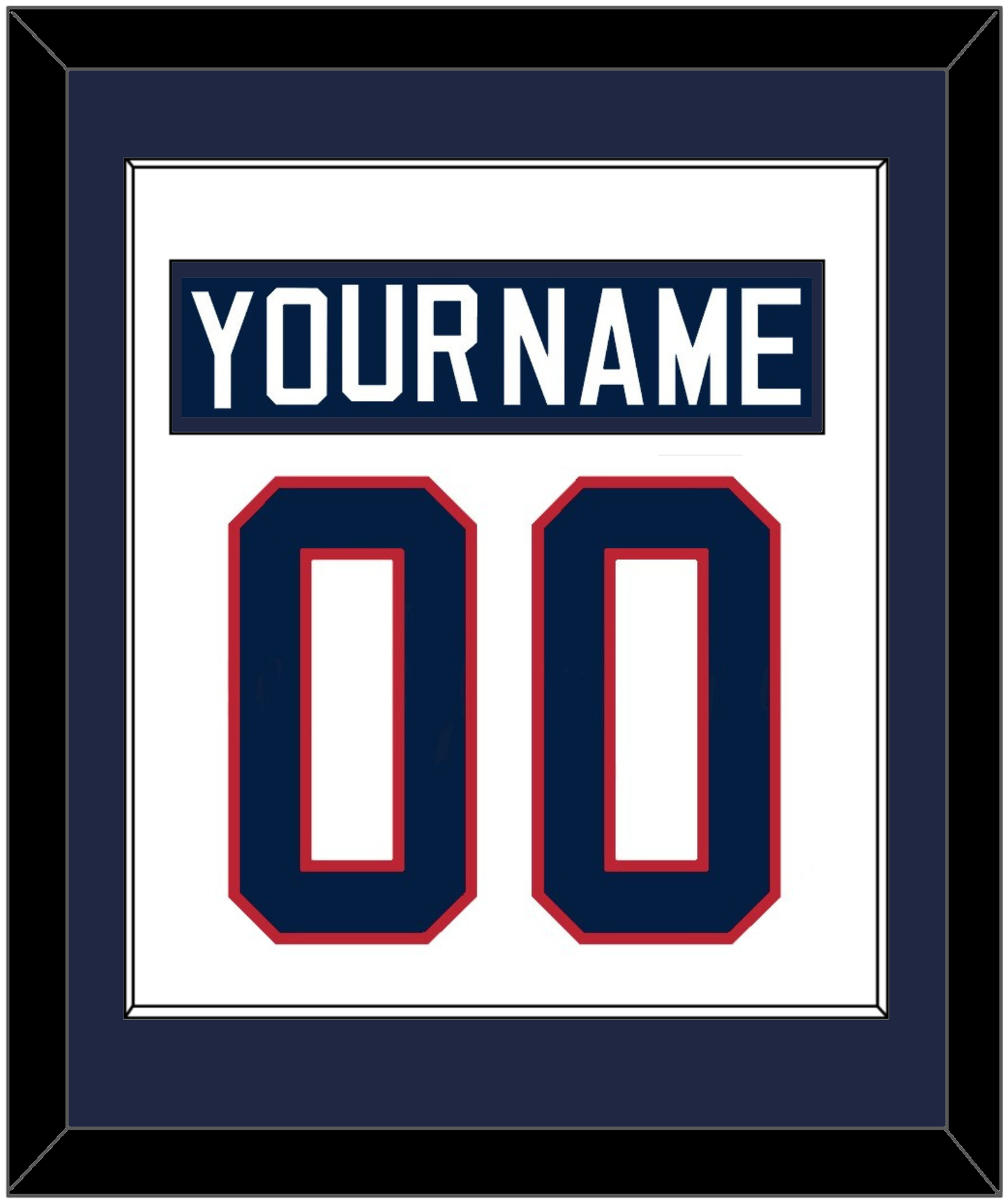 United States Men's Hockey Nameplate & Number (Back) Combined - 2002 Olympics Home White - Essential Tier 1