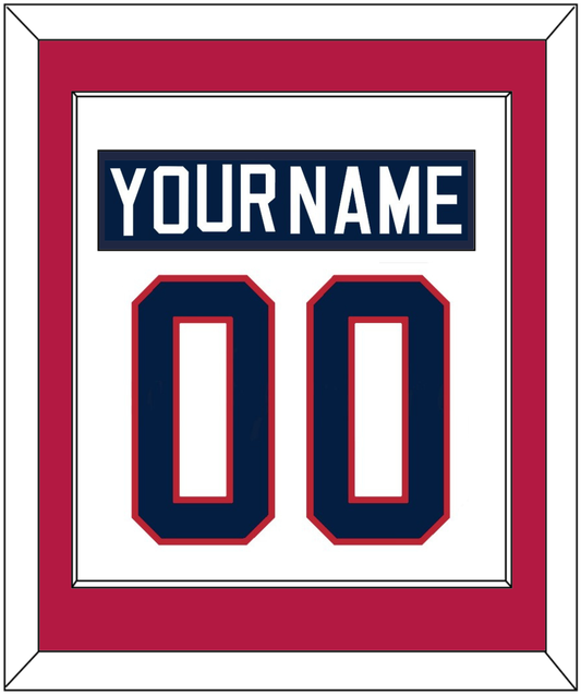 United States Men's Hockey Nameplate & Number (Back) Combined - 2002 Olympics Home White - Essential Tier 2