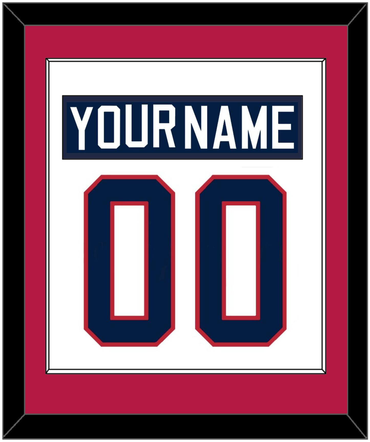 United States Men's Hockey Nameplate & Number (Back) Combined - 2002 Olympics Home White - Essential Tier 2