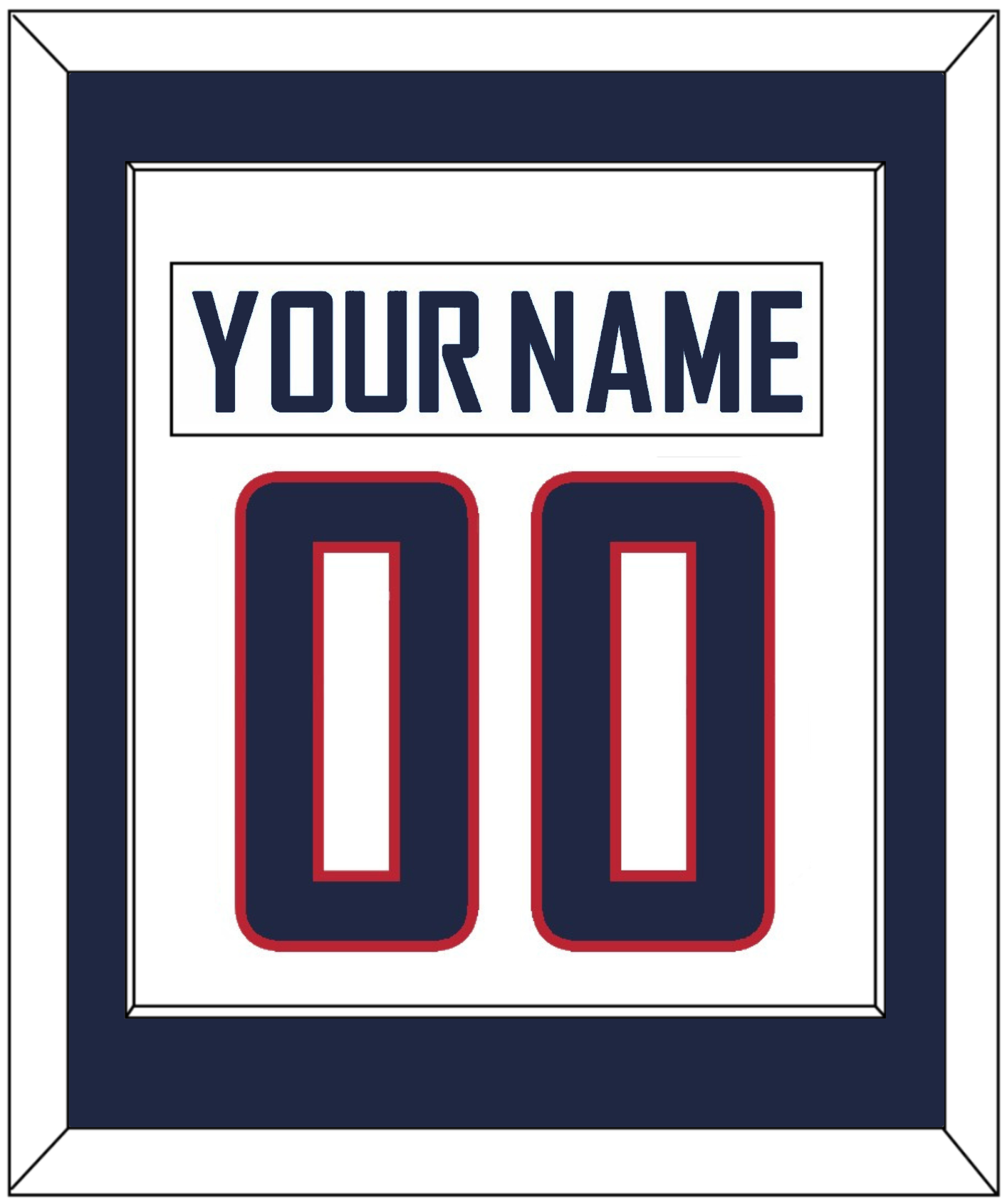United States Men's Hockey Nameplate & Number (Back) Combined - 2010 Olympics Home White - Essential Tier 1