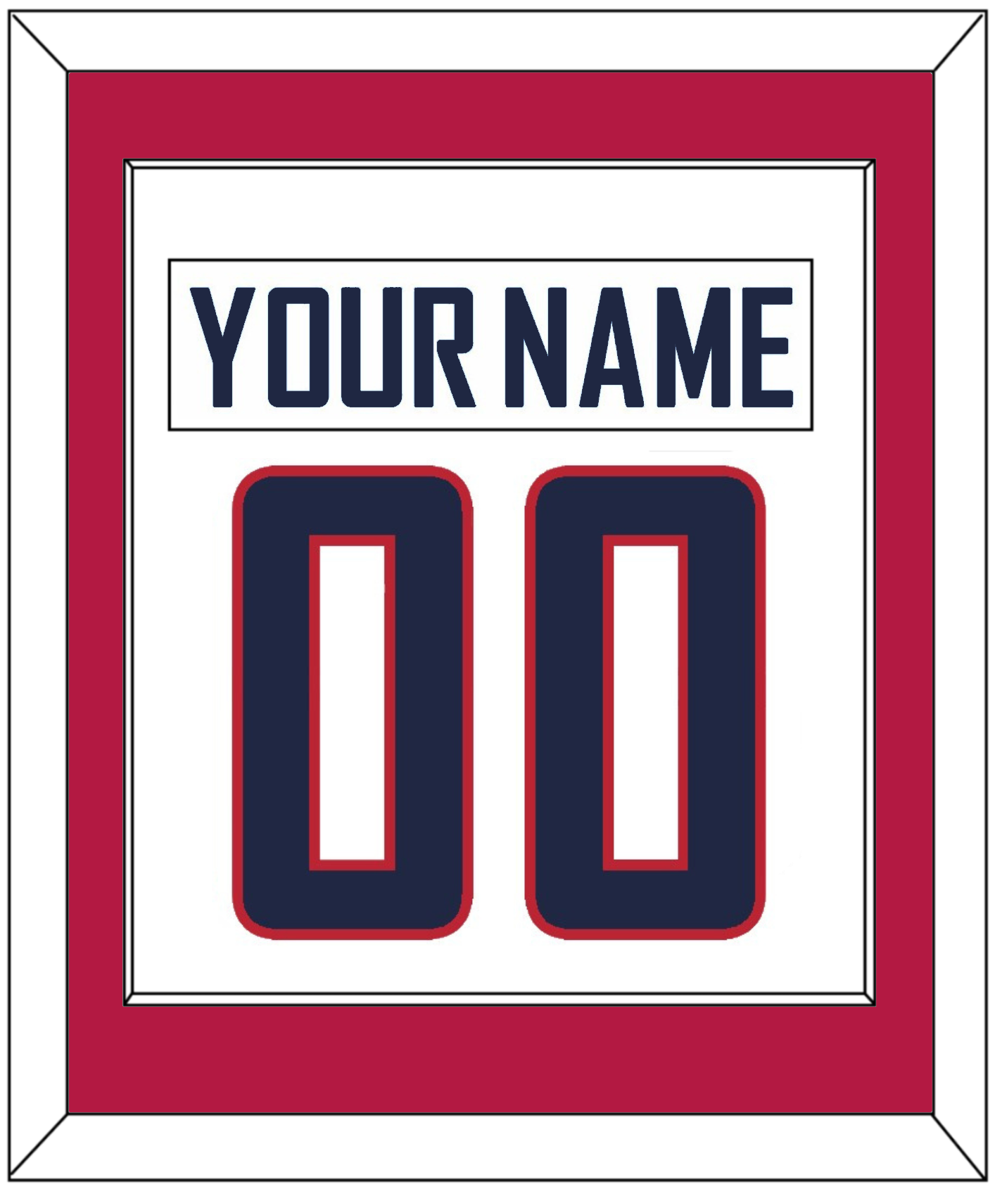 United States Men's Hockey Nameplate & Number (Back) Combined - 2010 Olympics Home White - Essential Tier 2