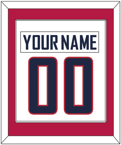 United States Men's Hockey Nameplate & Number (Back) Combined - 2010 Olympics Home White - Essential Tier 2