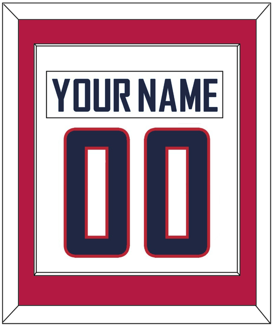 United States Men's Hockey Nameplate & Number (Back) Combined - 2010 Olympics Home White - Essential Tier 2
