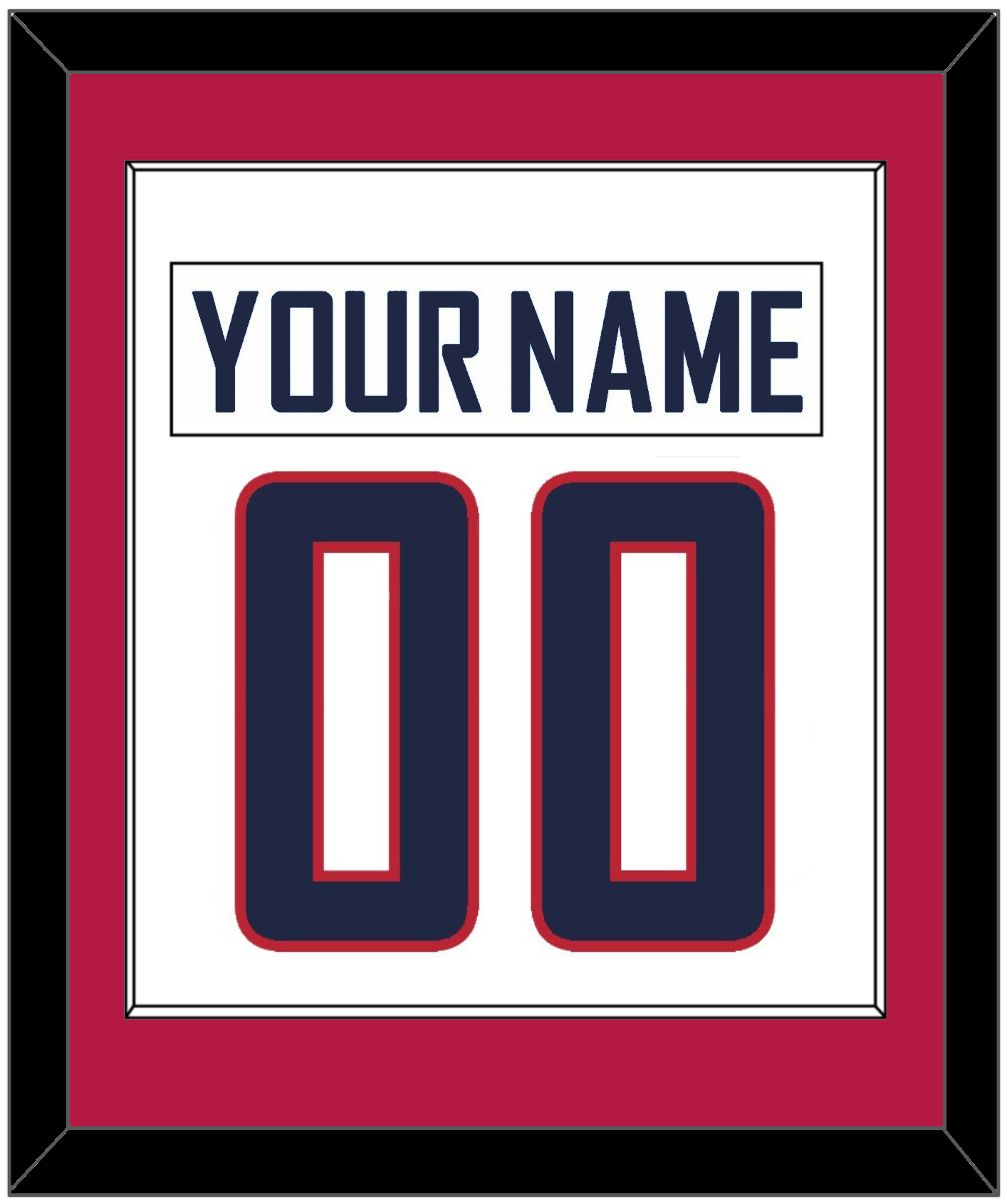 United States Men's Hockey Nameplate & Number (Back) Combined - 2010 Olympics Home White - Essential Tier 2