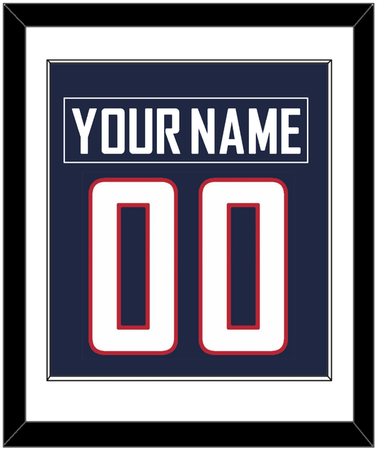 United States Men's Hockey Nameplate & Number (Back) Combined - 2010 Olympics Road Blue - Essential Tier 1