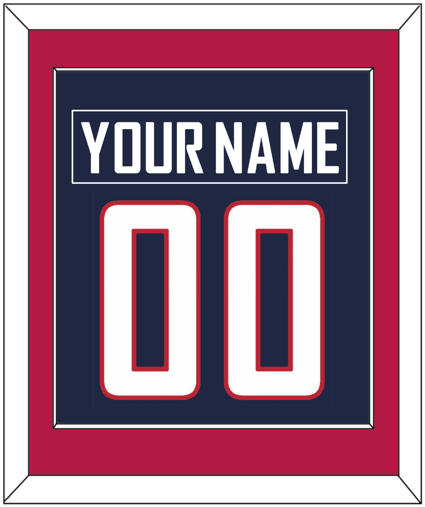 United States Men's Hockey Nameplate & Number (Back) Combined - 2010 Olympics Road Blue - Essential Tier 2