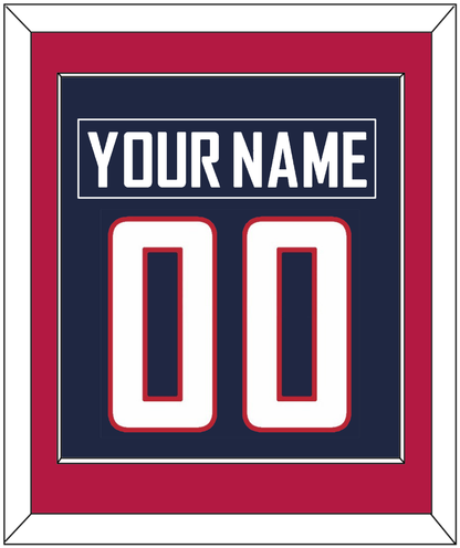 United States Men's Hockey Nameplate & Number (Back) Combined - 2010 Olympics Road Blue - Essential Tier 2