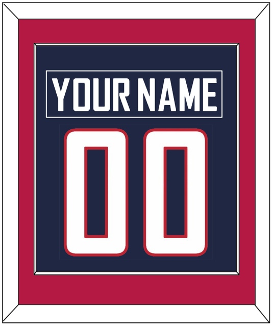 United States Men's Hockey Nameplate & Number (Back) Combined - 2010 Olympics Road Blue - Essential Tier 2