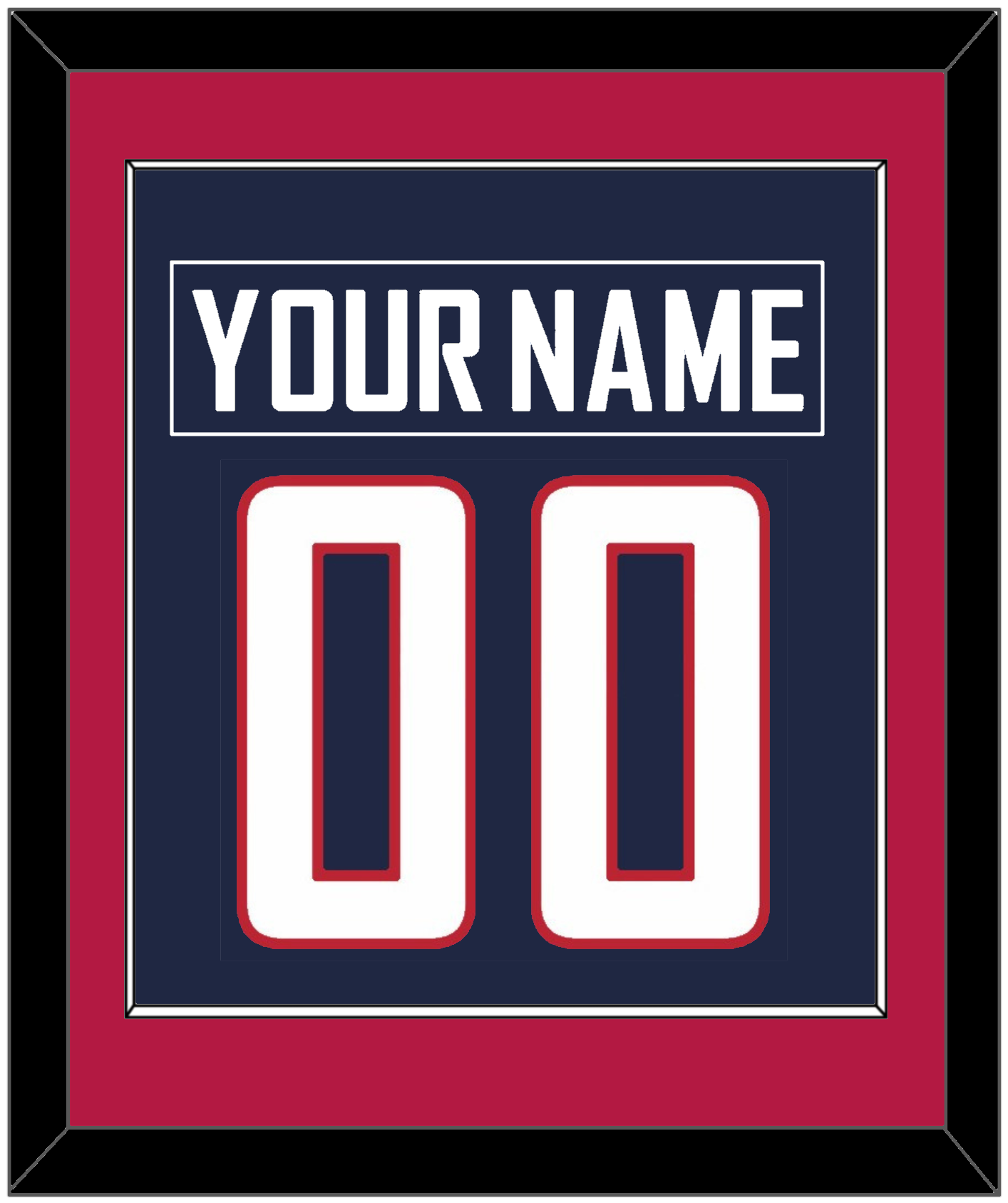United States Men's Hockey Nameplate & Number (Back) Combined - 2010 Olympics Road Blue - Essential Tier 2