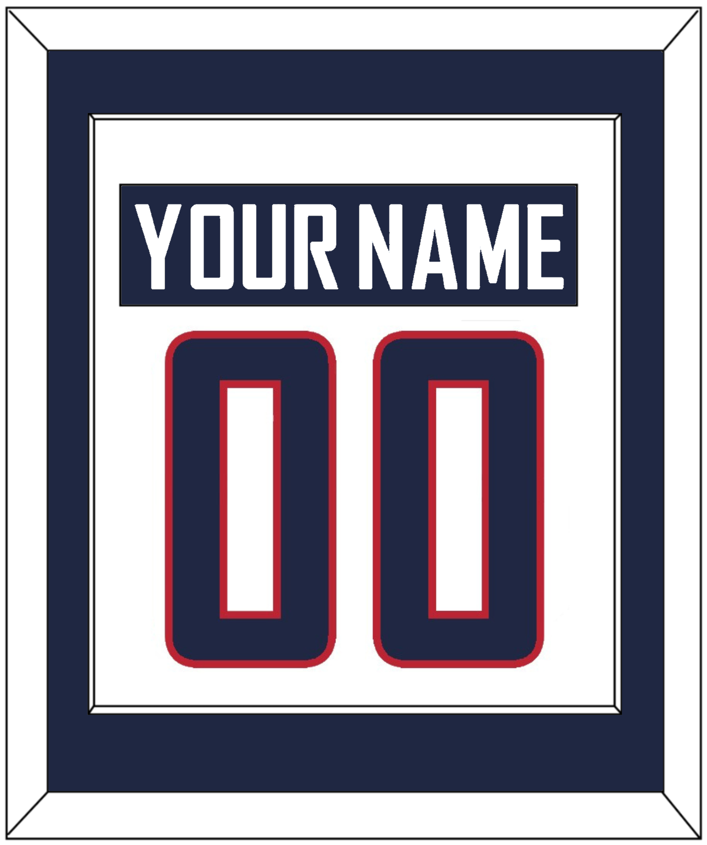 United States Men's Hockey Nameplate & Number (Back) Combined - 2014 Olympics Home White - Essential Tier 1