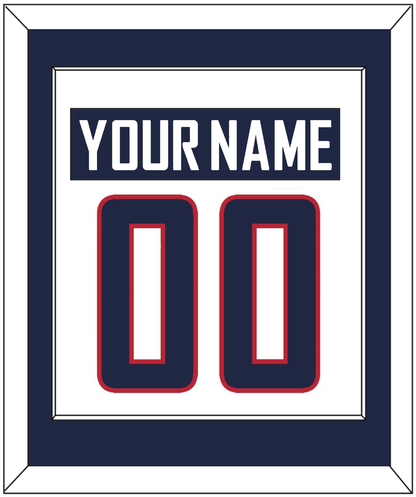 United States Men's Hockey Nameplate & Number (Back) Combined - 2014 Olympics Home White - Essential Tier 1
